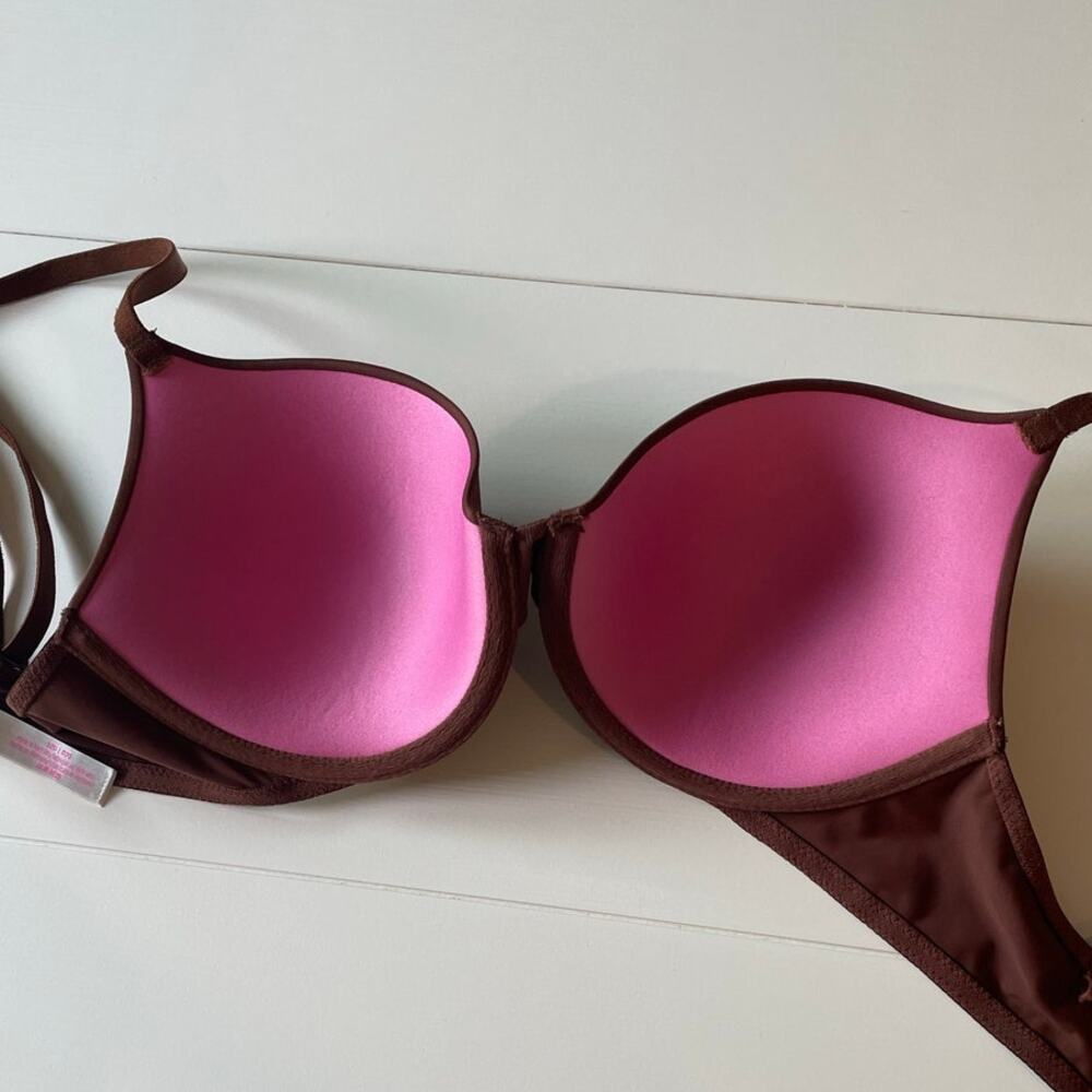 Victoria’s Secret Pink Wear Everywhere Bra LOT OF 2 Size 32D T-Shirt Camo Brown - Picture 6 of 14